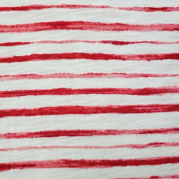 Chicos Shirt Ultimate Tee Size 4 US XXL 2X White Red Striped 3/4 Sleeve Stretch - Picture 5 of 9